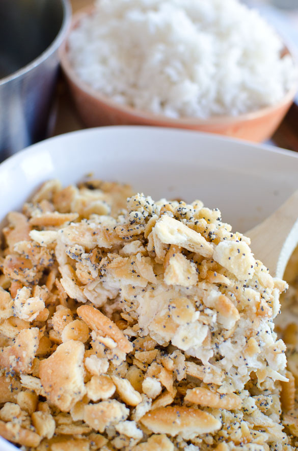 Poppy Seed Chicken is our family favorite casserole served over white rice. This easy Poppy Seed Chicken Casserole is a creamy and delicious meal your entire family will love!
