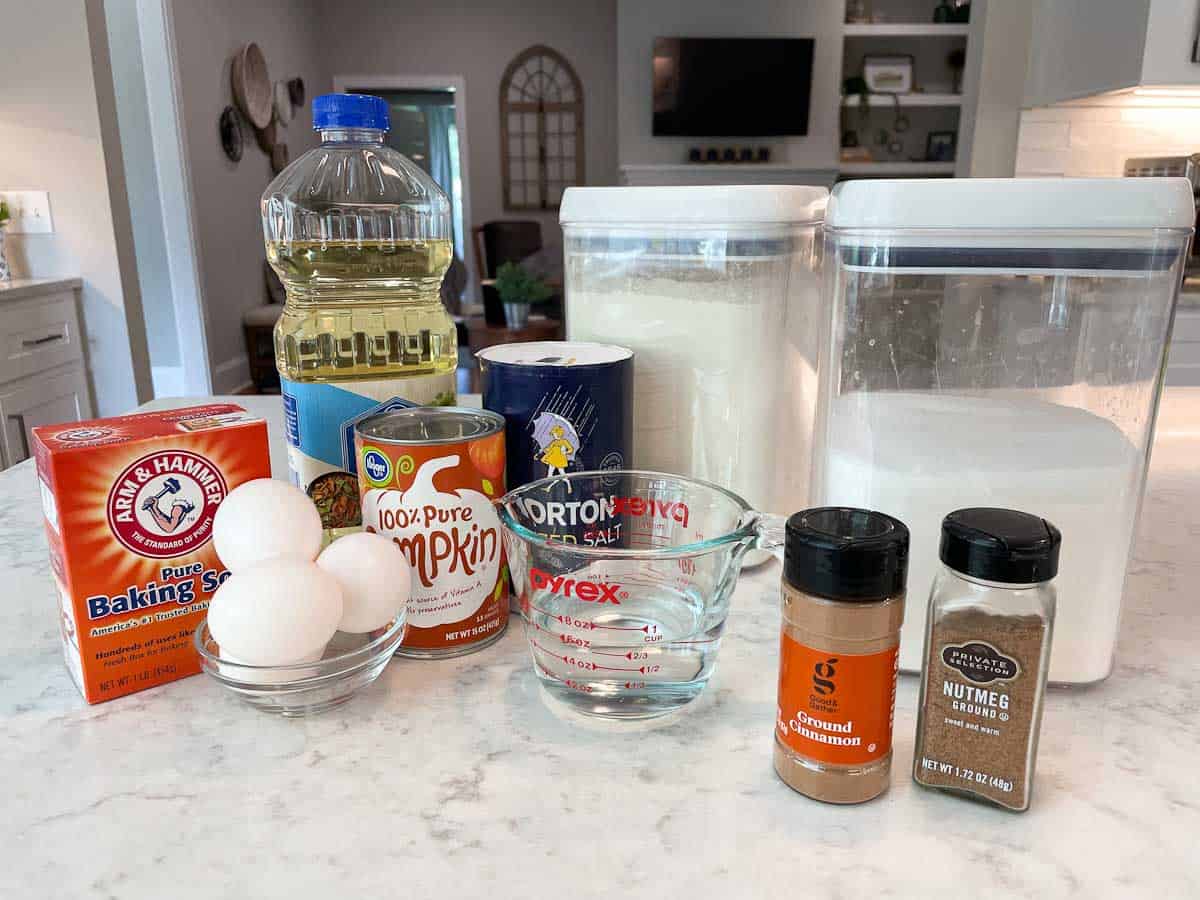 ingredients for easy pumpkin bread recipe