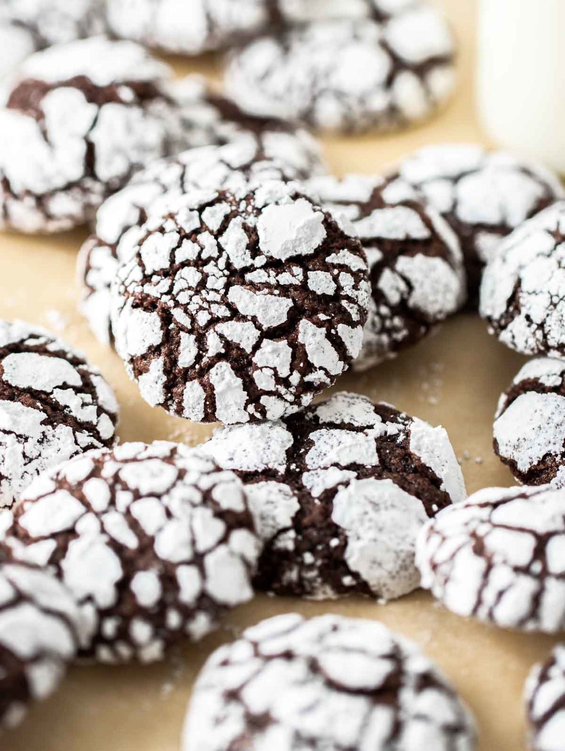 Chocolate Crinkle Cookies - Fudgy delicious crinkle cookie recipe!