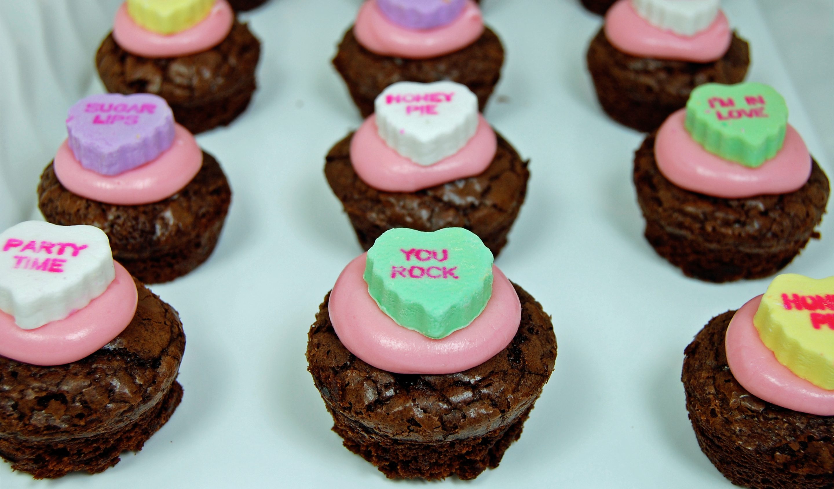 Conversation Heart Brownies