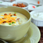 This Loaded Baked Potato Soup is a creamy bowl of delicious flavors from a loaded baked potato that will keep you warm on a cold day.