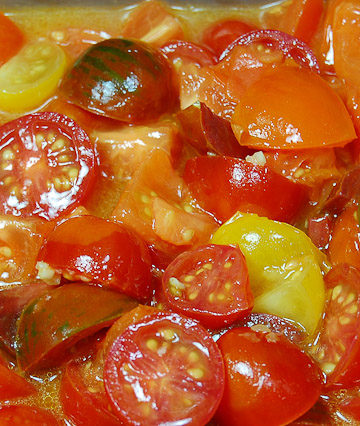 Serve this homemade Multi Colored Tomato Sauce over top pasta, mushrooms appetizer or any other Spanish or Italian dish.