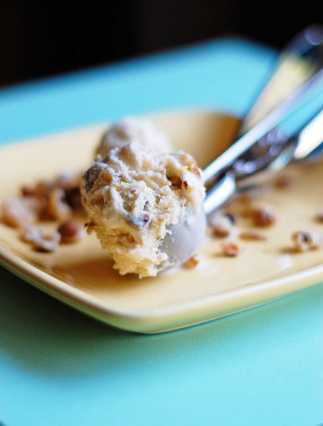 scoop of black walnut ice cream