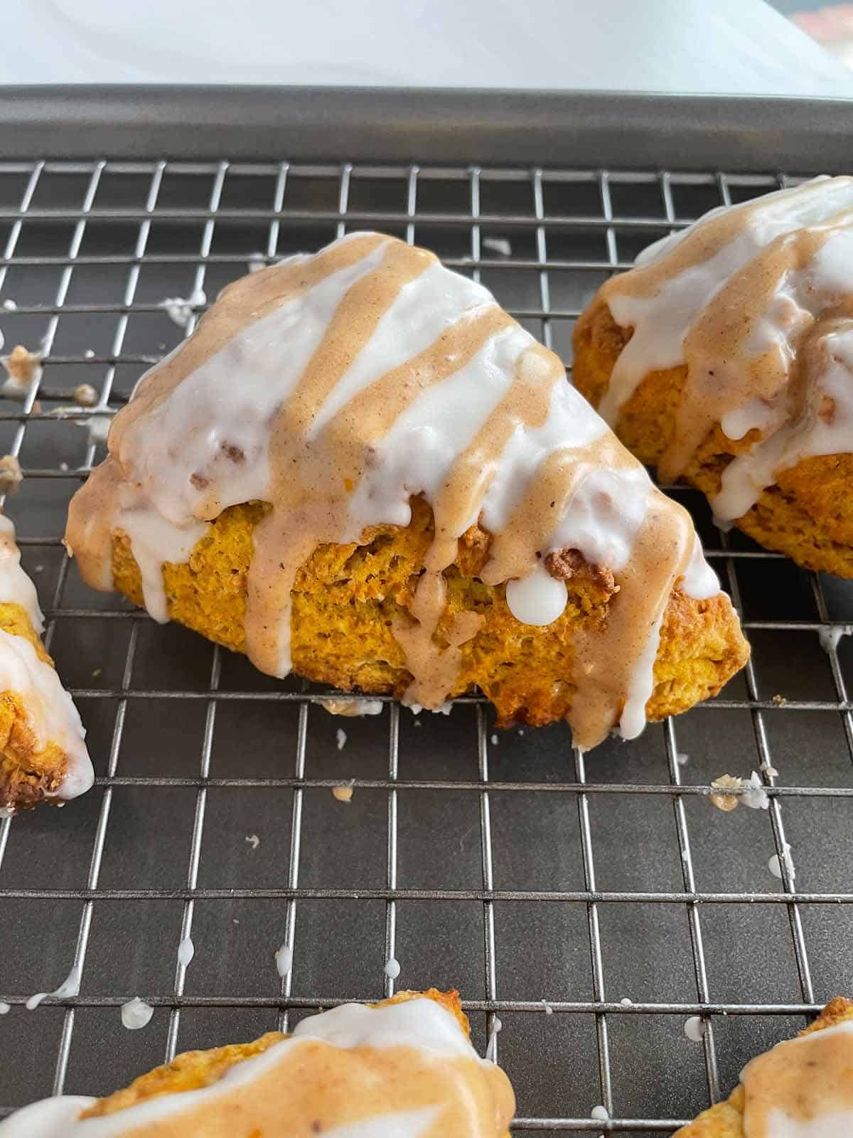 pumpkin scone with icing