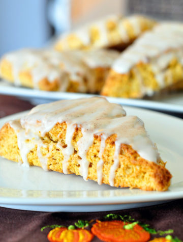 A copycat recipe of Starbucks' Pumpkin Scones. These pumpkin scones are easy to make and super tasty with your coffee!