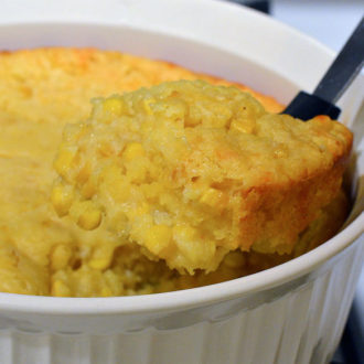 Corn Casserole is one of the easiest side dishes you can serve during the holidays. Serve with or without cheese mixed in, either way this corn casserole recipe does not disappoint!