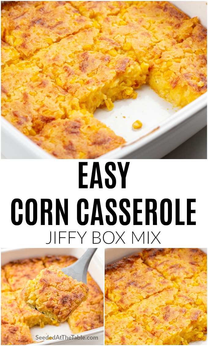 This corn casserole is one of the easiest side dishes you can serve with any meal using Jiffy corn muffin mix!  Using only 5 ingredients, this corn casserole recipe does not disappoint!