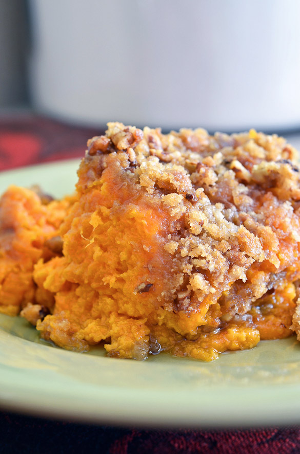 The crispy pecan streusel topping makes this Sweet Potato Casserole the ultimate Thanksgiving side dish. It even beat the test over the classic toasted marshmallow version. Your guests will go crazy for this Sweet Potato Casserole with Pecan Streusel Topping!
