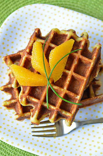 Cheese, Ham and Chive Waffles