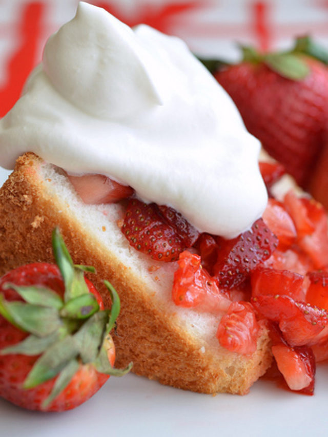 Strawberry Glazed Angel Food Cake Story Easy Recipes for Family Time