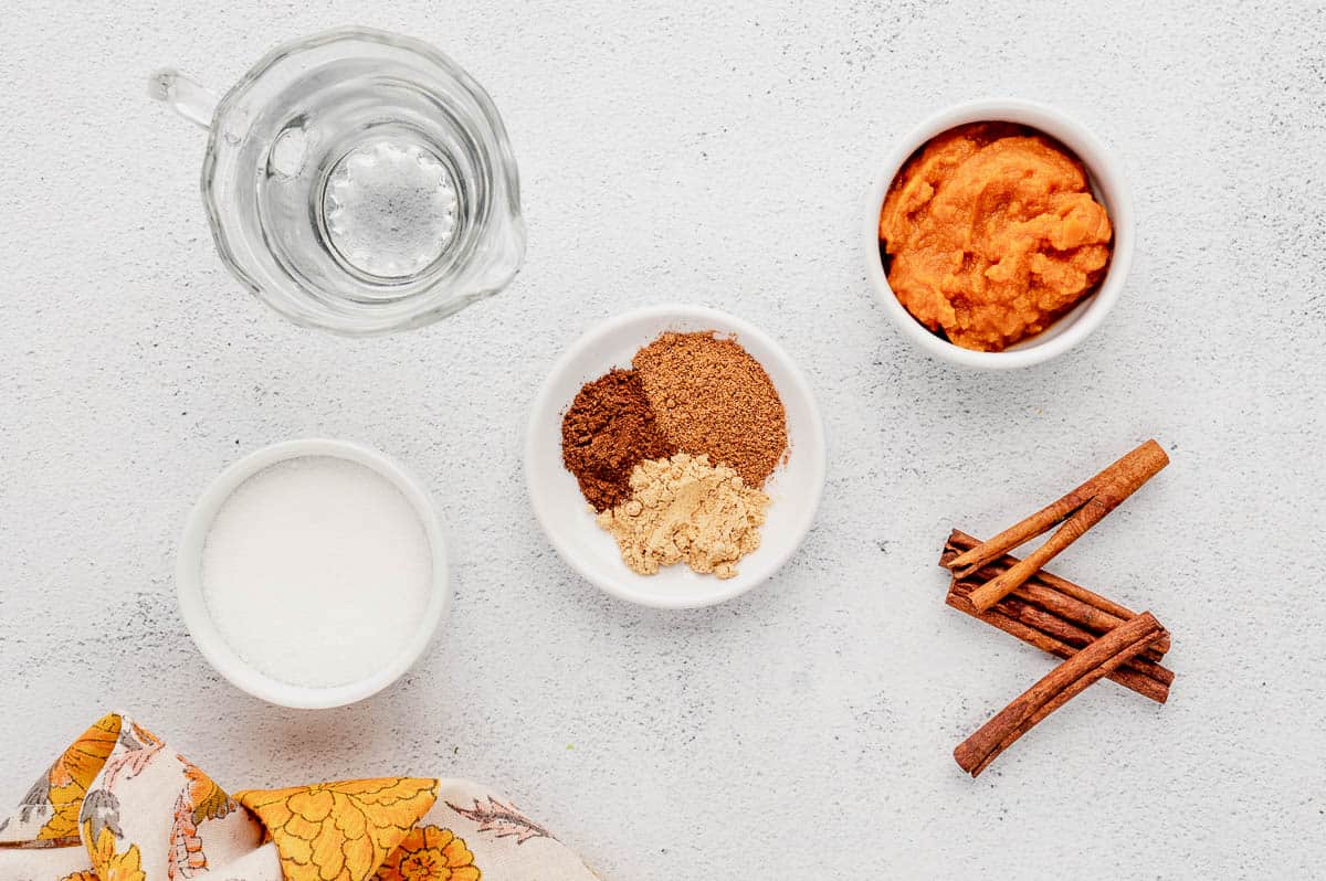ingredients for pumpkin spice syrup recipe