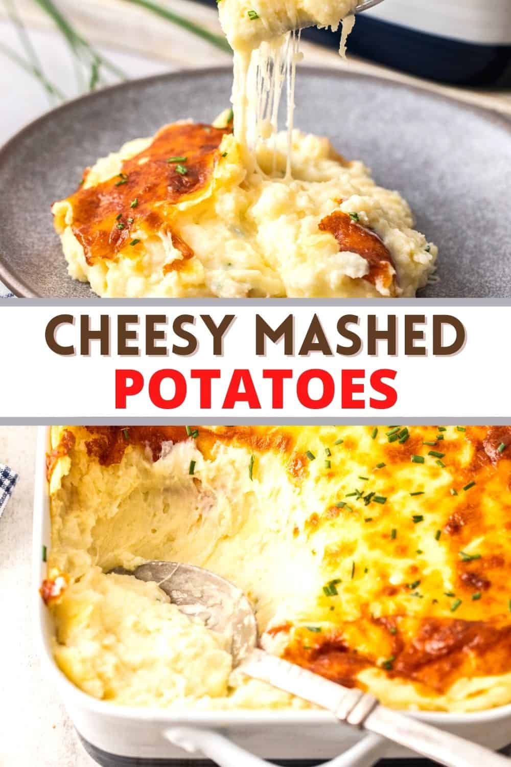 The cheesiest most delicious mashed potatoes. This cheesy mashed potato recipe makes A LOT so be ready to share!