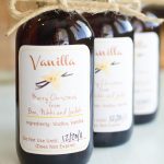 small amber bottles of homemade vanilla