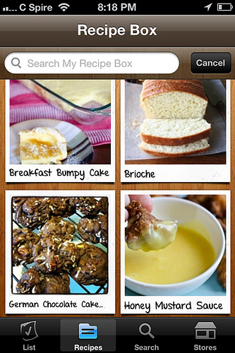 ziplist recipe box iphone