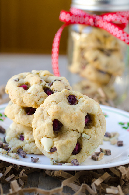 Pomegranate White Chocolate and Mint Chip Cookies 2