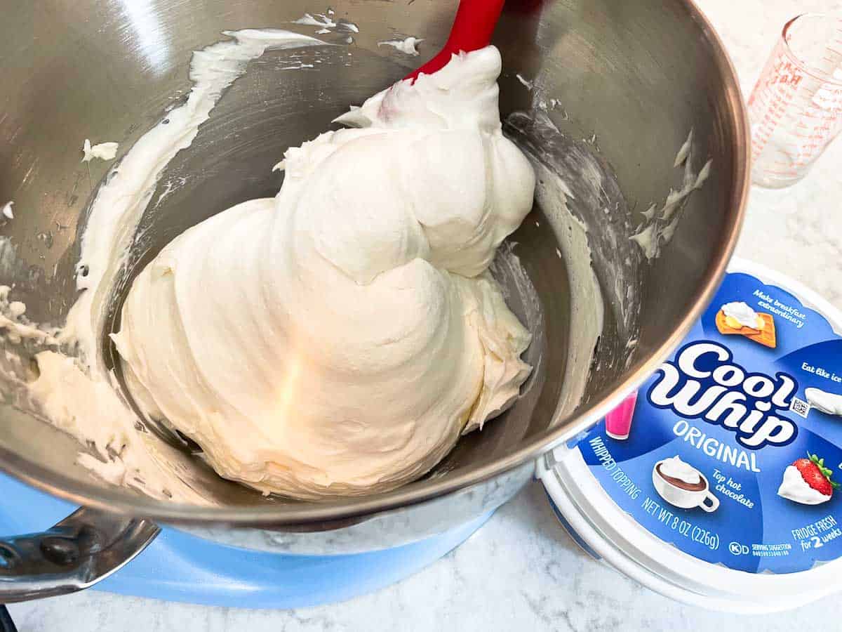 cool whip folded into cream cheese mixture