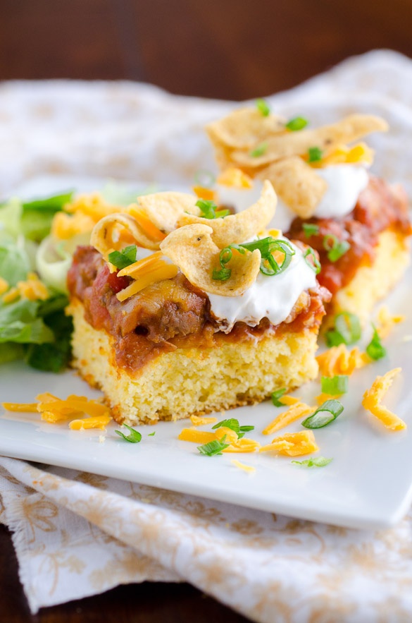 These chili cornbread squares feed a crowd, giving you the perfect dish for a party or potluck dinner.