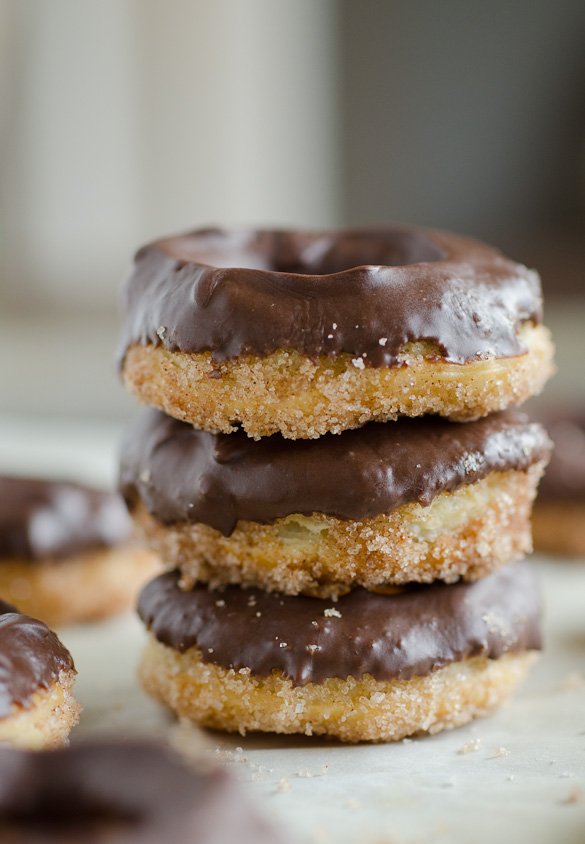 Chocolate Dipped Pastry Donuts by SeededAtTheTable.com