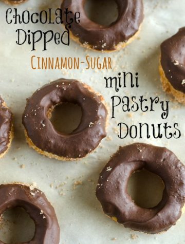 Chocolate Dipped Cinnamon Sugar Pastry Donuts by SeededAtTheTable.com