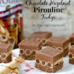 Chocolate Hazelnut Pirouline Fudge by SeededAtTheTable.com - Easy to make in the microwave! Stack Pirouline rolled wafers between to layers of fudge!