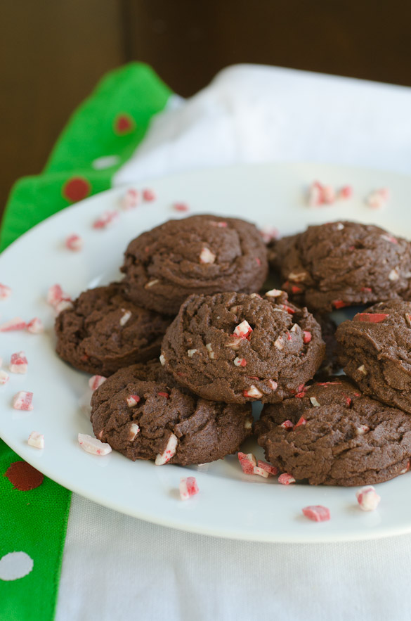 Peppermint Crunch Chocolate Cookies by SeededAtTheTable.com