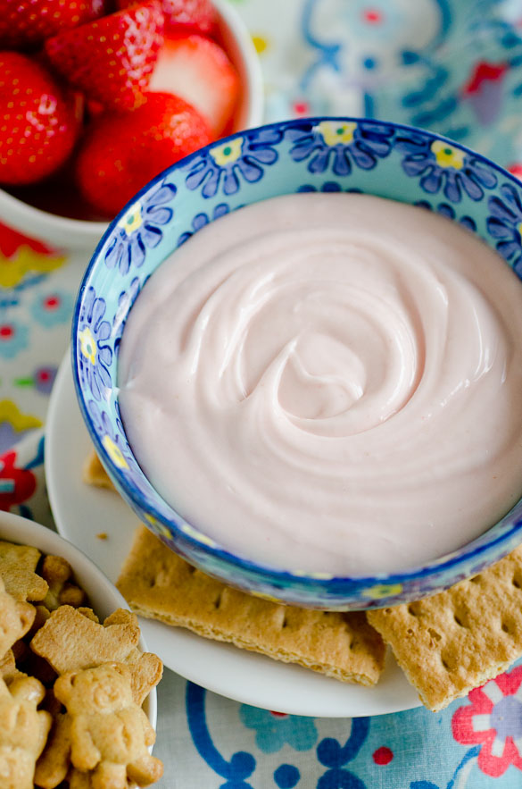 Strawberry Cream Fruit Dip by @SeededTable