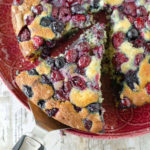 mixed berries baked into a cake