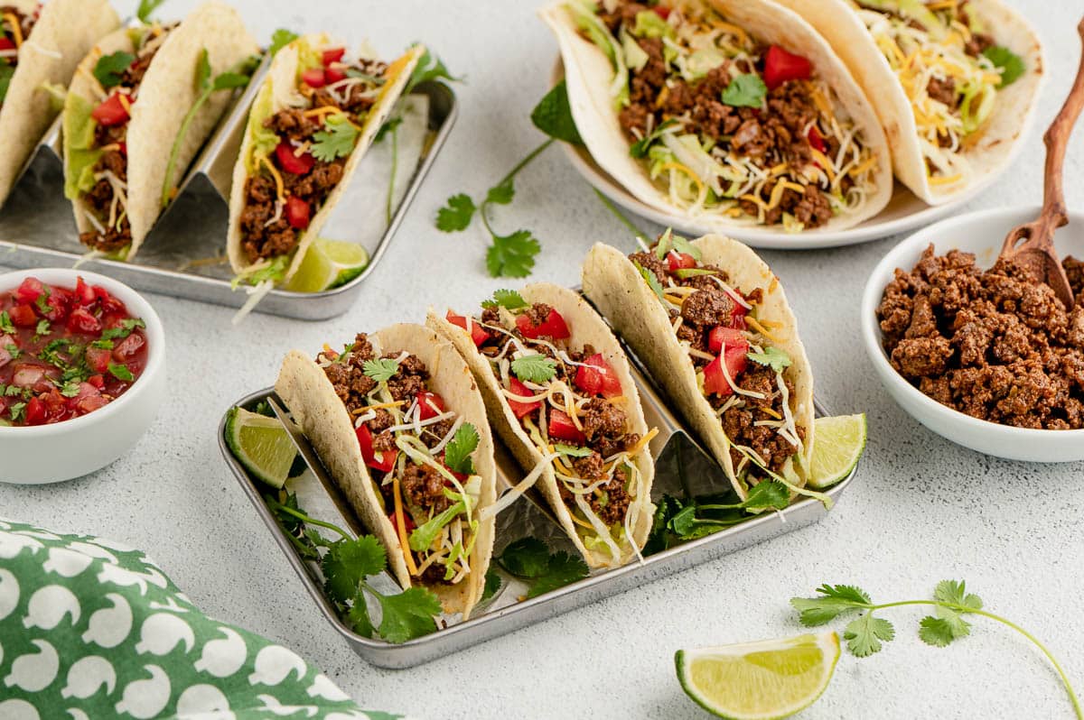 a bunch of tacos
