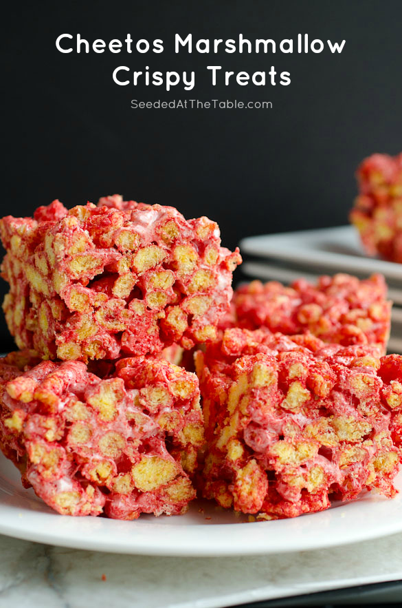 Cheetos Marshmallow Crispy Treats by @SeededTable