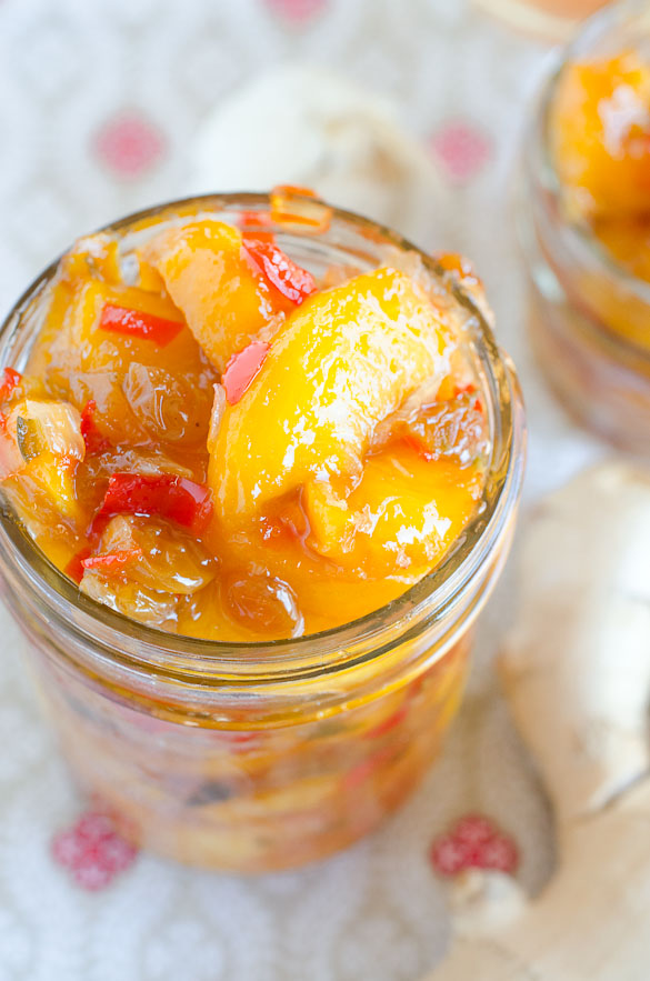 Fresh Peach Chutney - serve over top pork chops or satisfy your beginner's appetite on cheese and crackers.