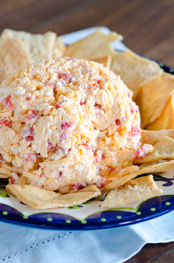 Greek Pimento Cheese - a twist on the traditional southern pimento cheese spread, using Greek yogurt and feta!