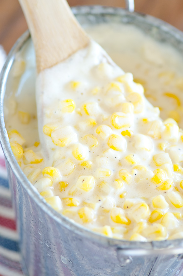 Slow Cooker Cream Corn - creamed corn just like Rudy's BBQ!