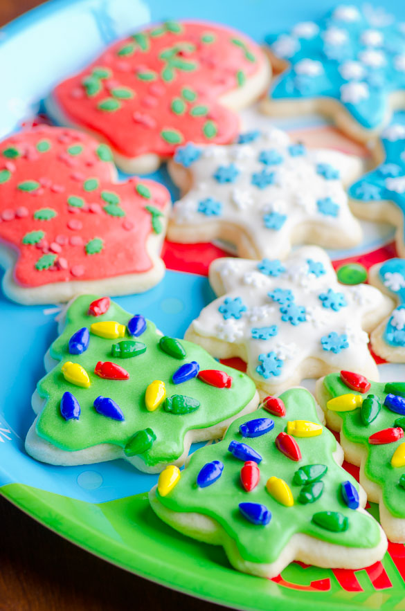 Soft Christmas Cut-Out Sugar Cookies with Easy Icing