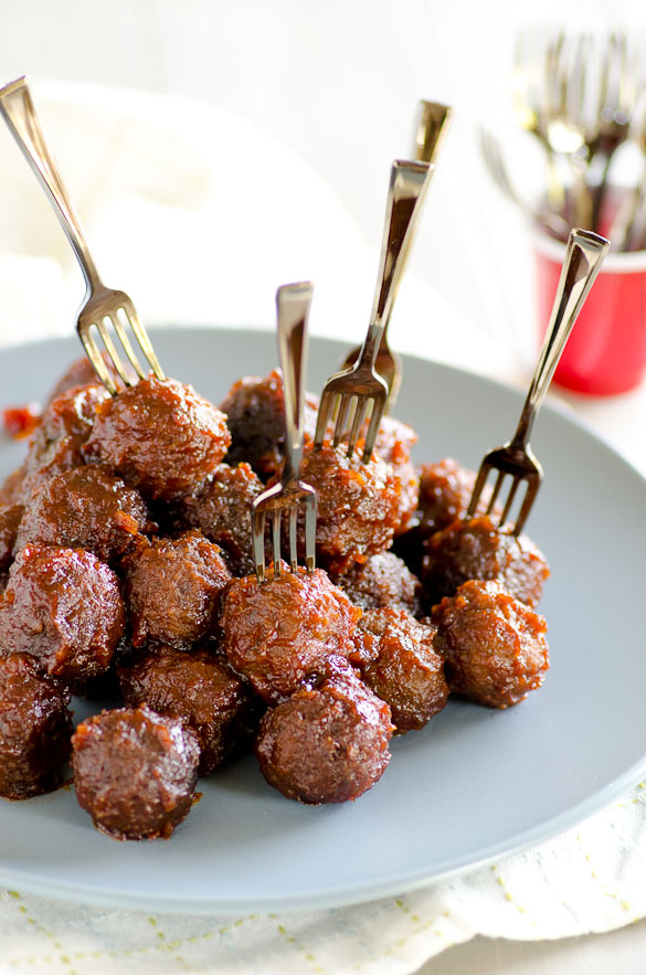 Slow Cooker 3-Ingredient Apricot Glazed Party Meatballs Recipe