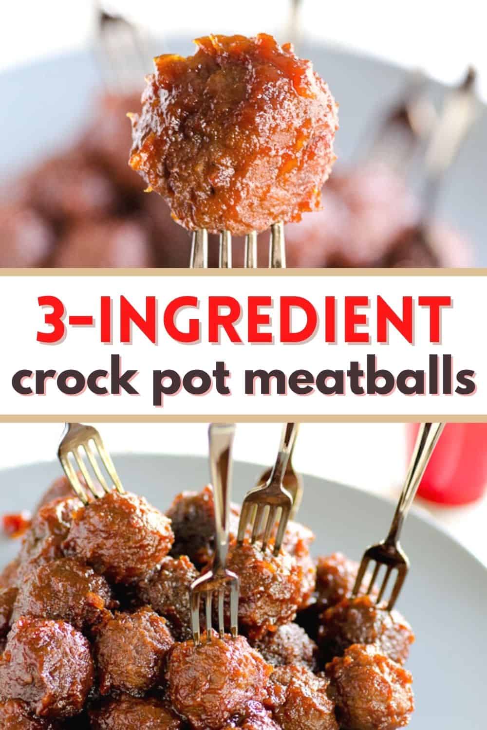 Only three ingredients for these sweet and sour meatballs in the Crock Pot!