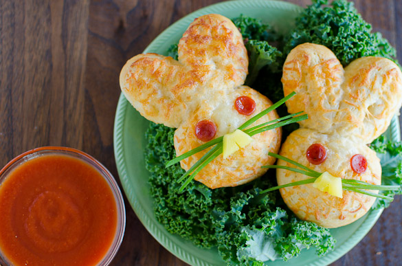 Crescent Bunny Pizza Dunkers - made with Pillsbury refrigerated crescent dough