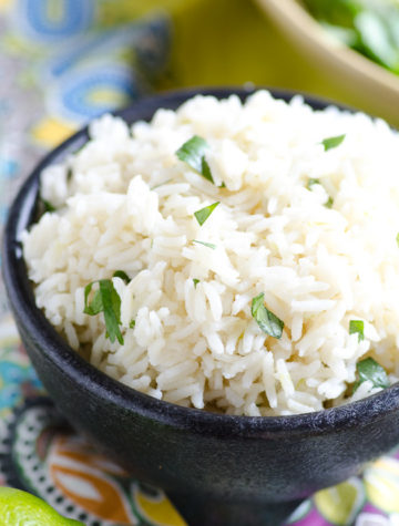 Bowl of cilantro lime white rice