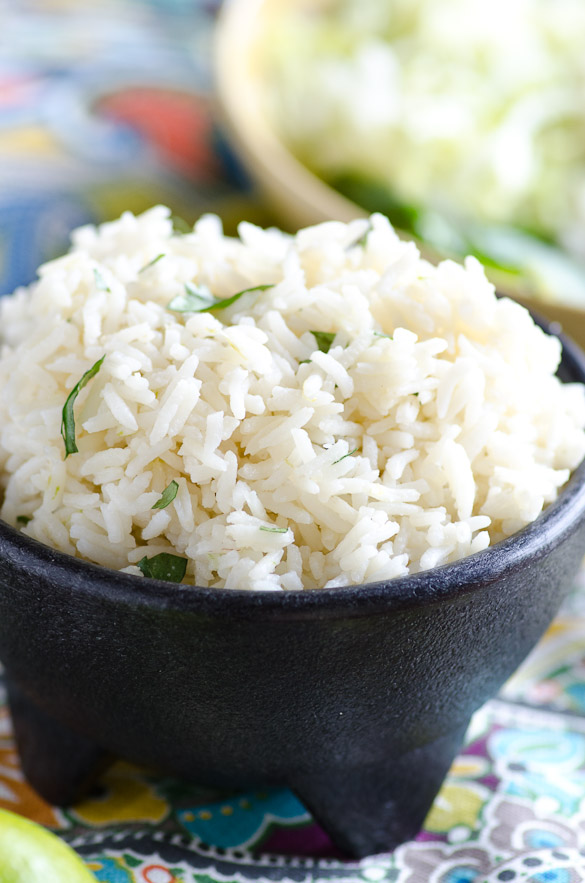 Bowl of cilantro lime white rice.