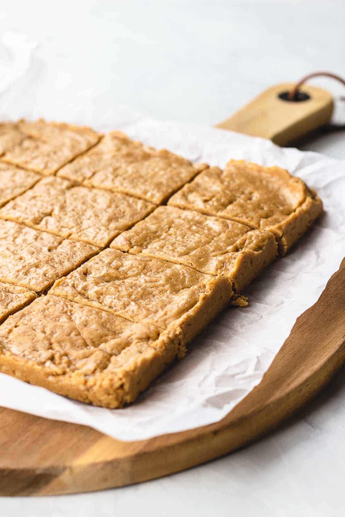 slices of peanut butter protein bars