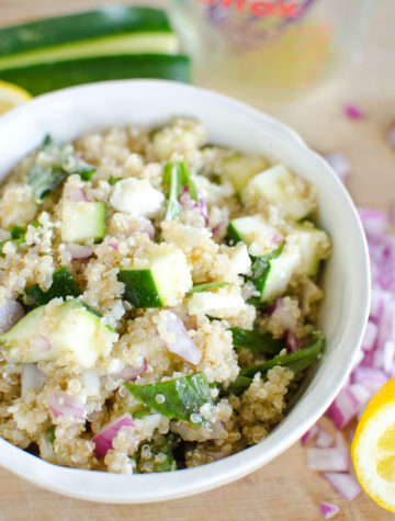 Summer Quinoa Salad - fresh lemony dressing and naturally gluten-free. Put together within minutes!