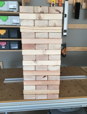 DIY Giant Jenga for less than $20 and only 2 hours.