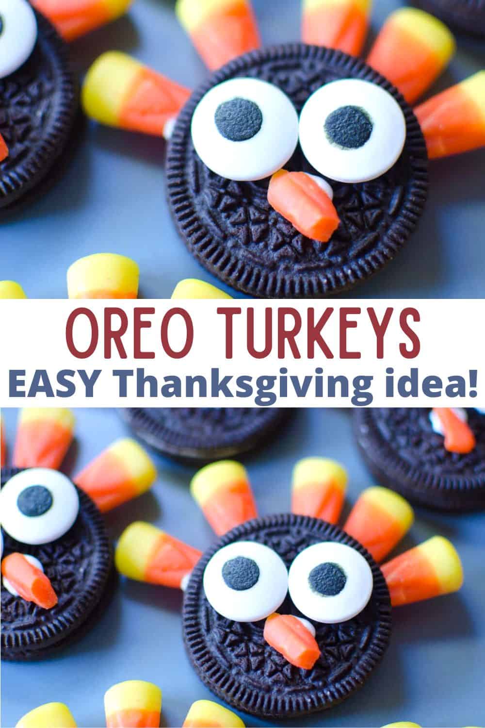 Make Thanksgiving OREO Turkeys with this simple step-by-step using just FOUR ingredients! A fun Thanksgiving snack the kids can make!