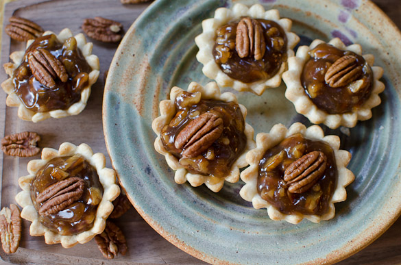 Mini Pecan Pies - party bites ready in 30 minutes using refrigerated pie crust.