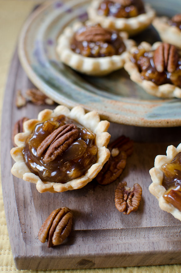 Mini Pecan Pies - party bites ready in 30 minutes using refrigerated pie crust.