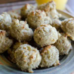 no cheese sausage balls piled on a plate