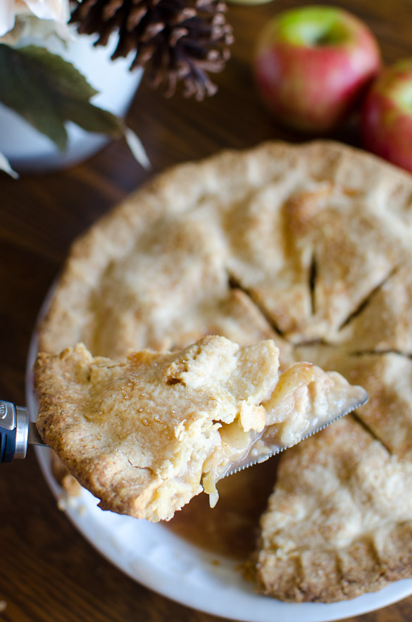 Our favorite homemade apple pie recipe for over 10 years! It's simple and delicious, and requires zero chill time for the dough. This American favorite uses basic ingredients like flour, sugar and cold butter for a quick and flaky crust!