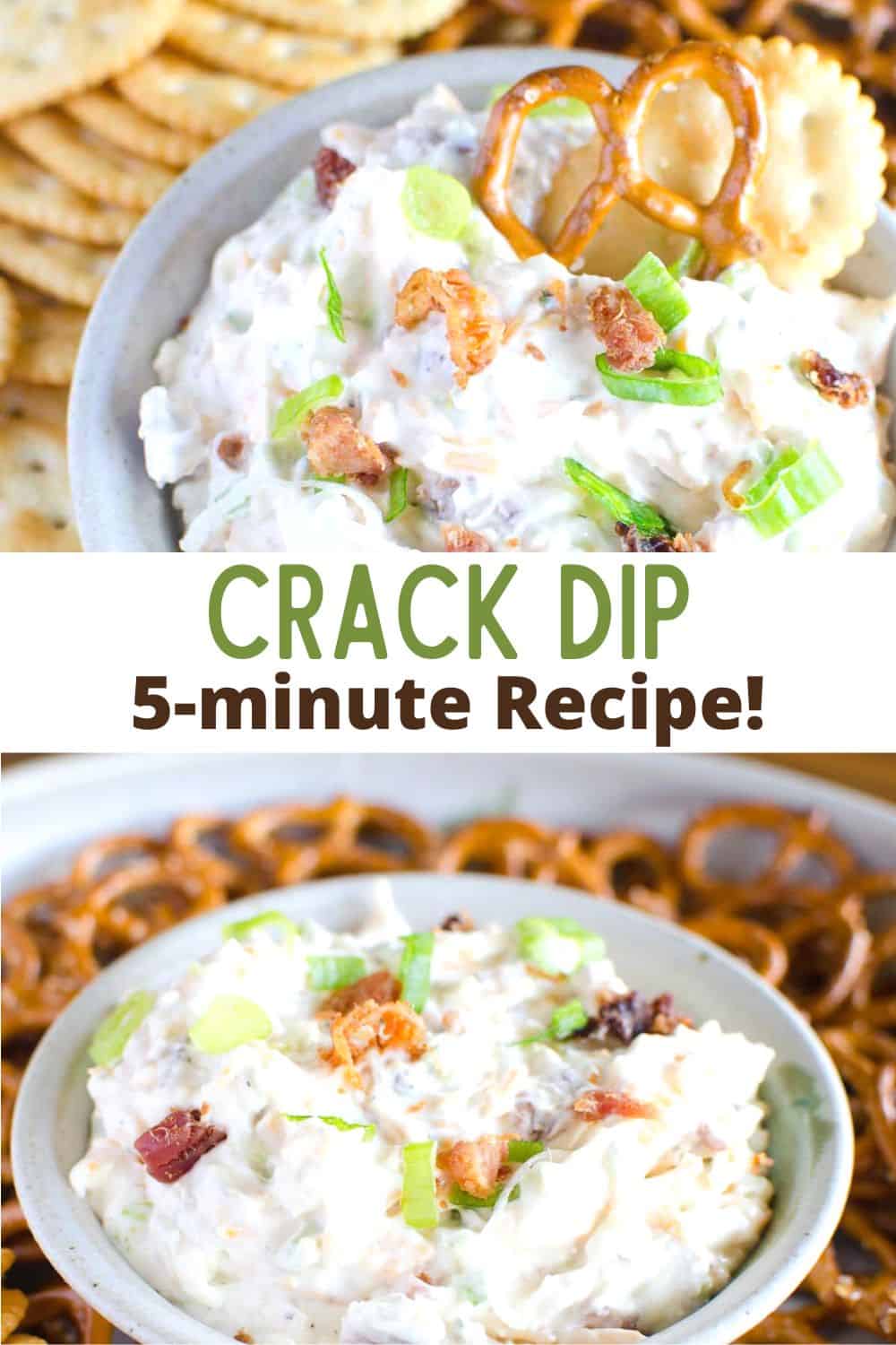 This pretzel dip recipe with cream cheese is super easy and full of flavor. Otherwise known as "crack dip", it's irresistible and comes together in under 5 minutes!