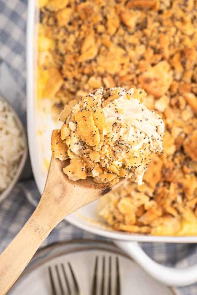 Poppy Seed Chicken Kids love this easy creamy casserole dinner!