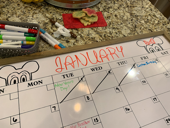Disney whiteboard calendar