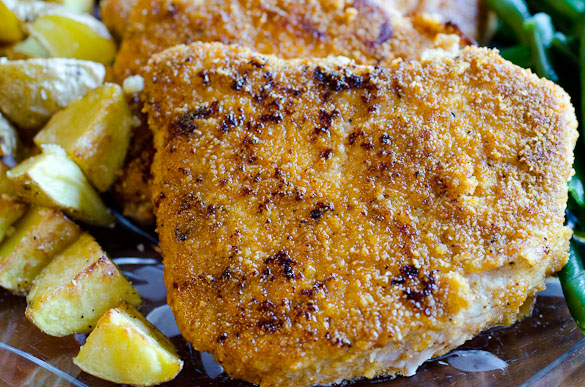 almond crusted skillet pork chops